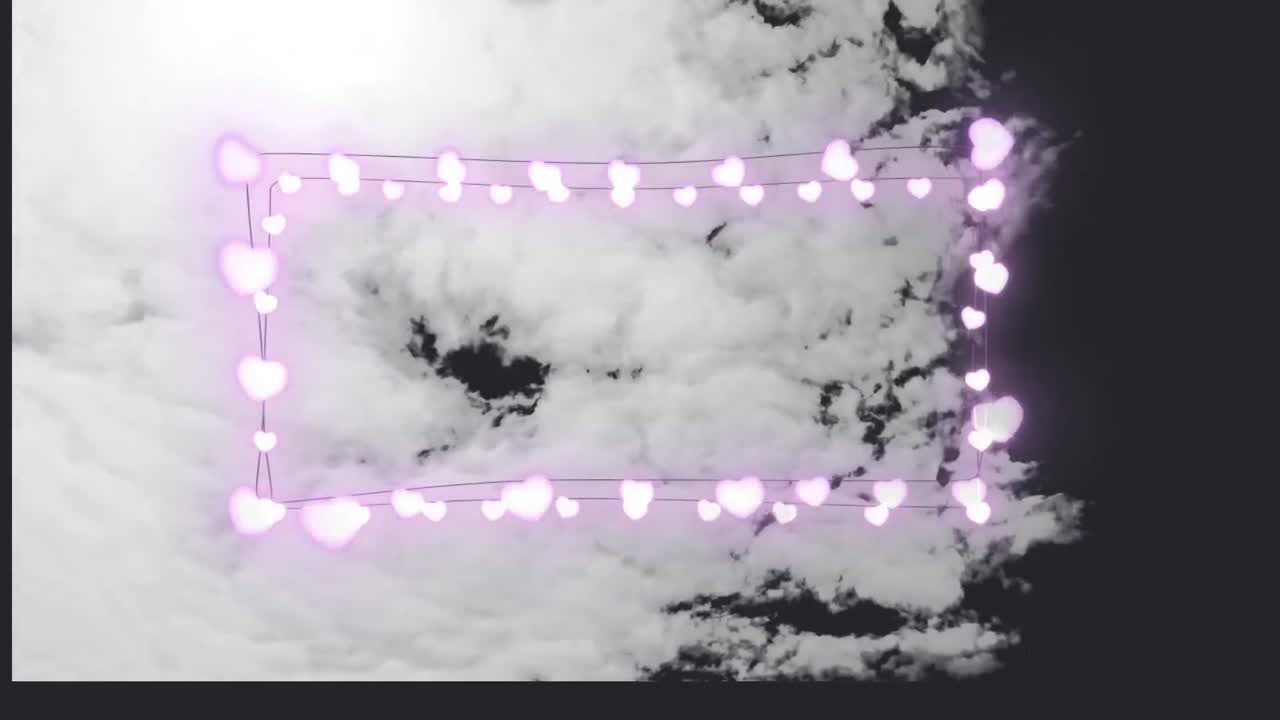 animación del marco de luz sobre las nubes.