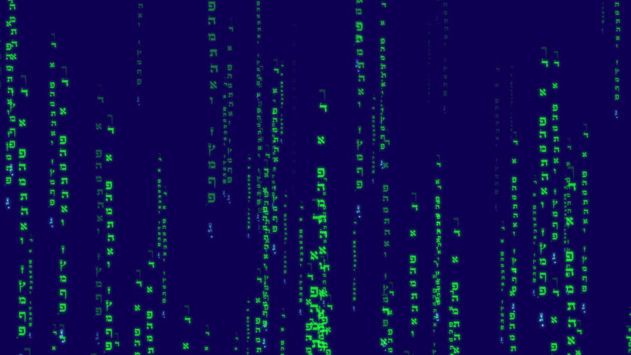 Blue background with Hebrew characters as matrix operating system digital rain code - Bible text from Ezekiel's prophecy about Gog from the land of Magog