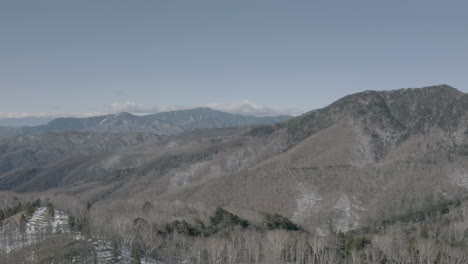 Drone-shot-of-winter-mountain-in-Japan