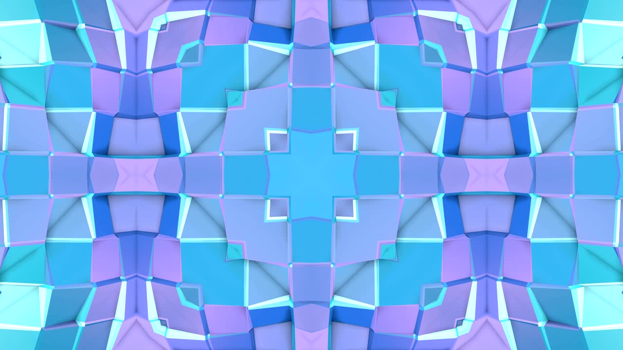 fondo abstracto poli geométrico bajo como un efecto de vidriera o caleidoscopio en movimiento en 4k. animación 3d de bucle, imágenes sin costuras en el popular estilo poli bajo. v15