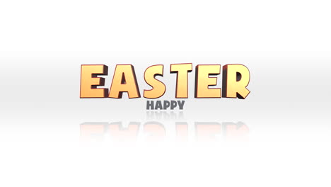 modern yellow happy easter text on white gradient