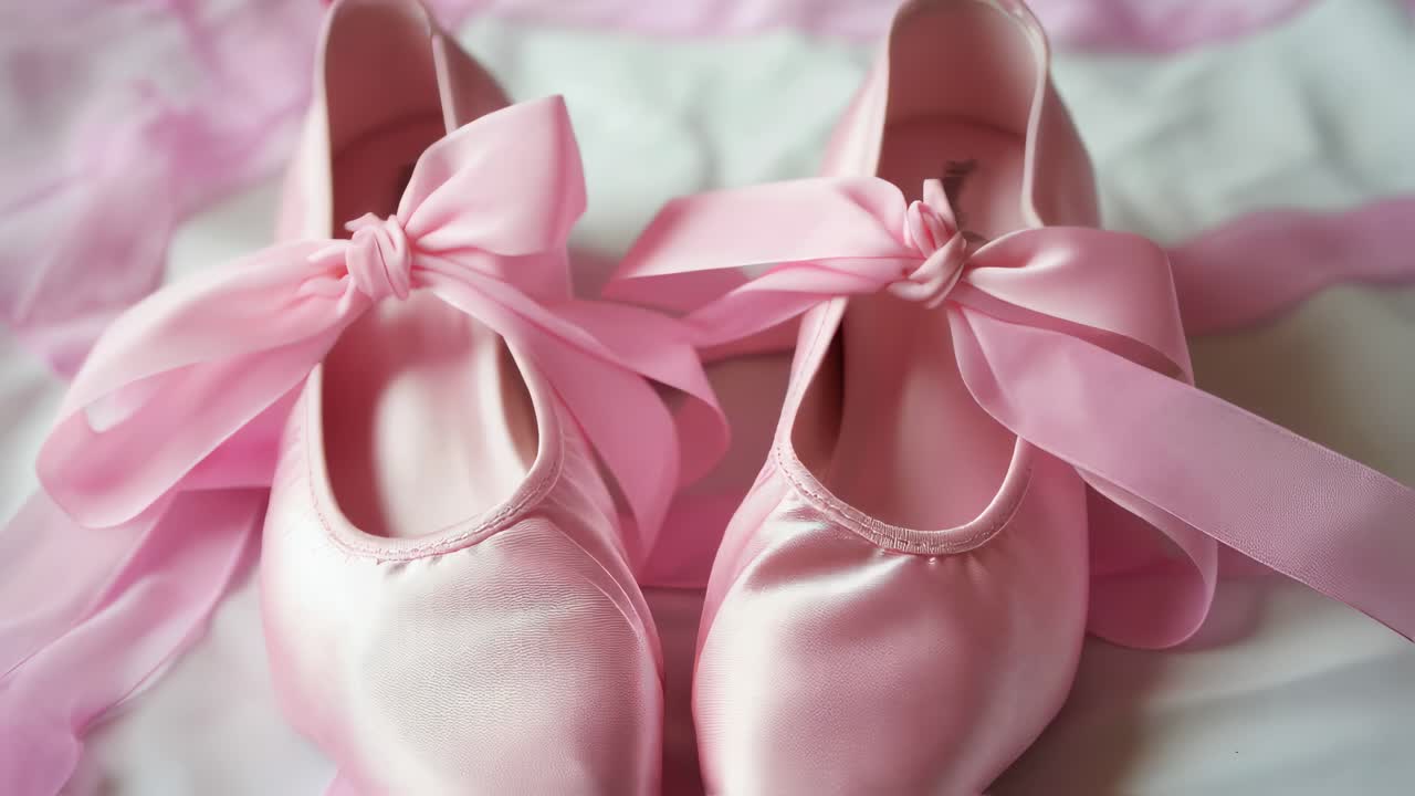 Pair of Pink Satin Ballet Flats