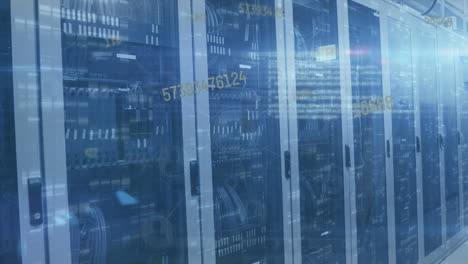 animation of data processing over server room