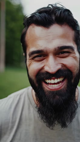 happy man with a beard