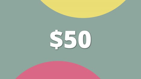 digital animation of price tag showing 50 clear and simple style for stock use