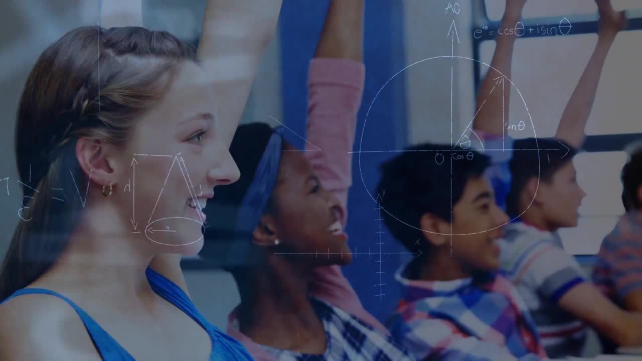 수학적 방정식의 애니메이션을 학교 어린이들의 학습에 대해