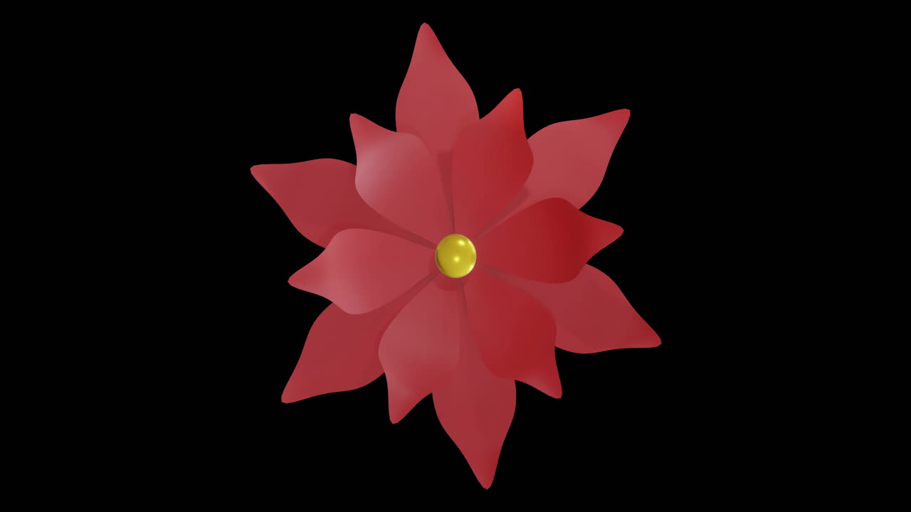 animación de patrón floral chino rojo y dorado en fondo negro