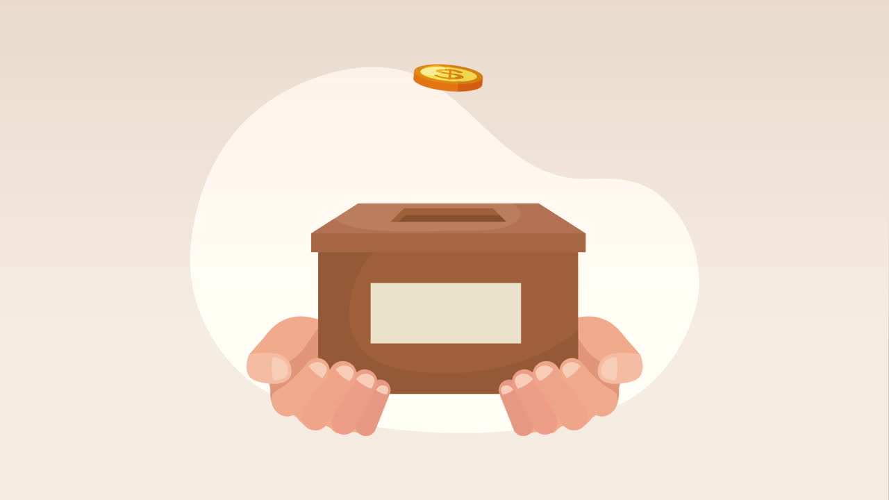 animación de la campaña de donaciones de cajas de cartón