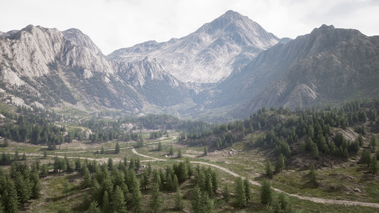 paisaje de valle de montaña