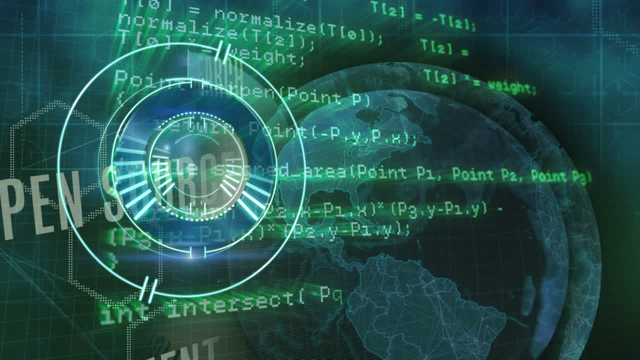 анимация часов над зеленой сеткой