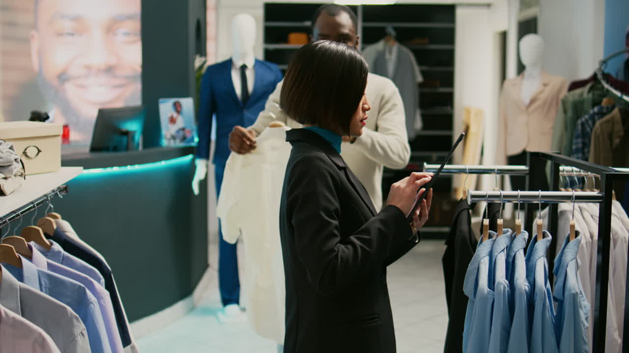 People shopping in a clothing store