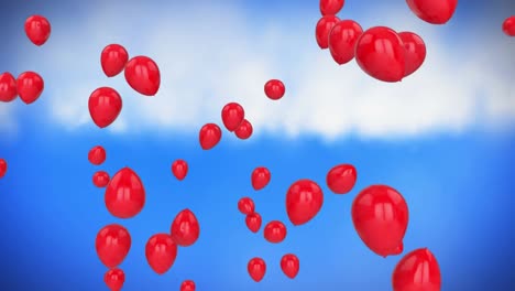 balloons on blue sky