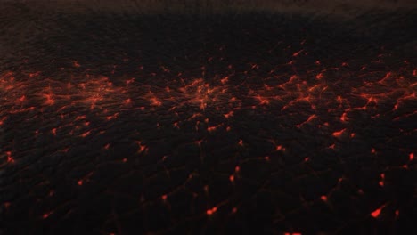 campos de lava al rojo vivo. animación en 3d