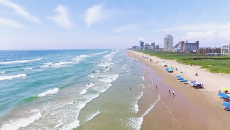 aerial of south padre island, tx