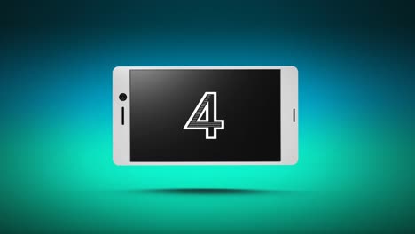 countdown of digital numbers on a smartphone