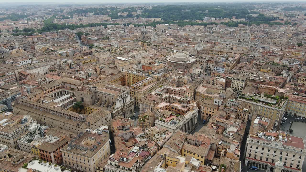 Terracotta roofs and landmarks in Rome’s old town reveal rich cultural history