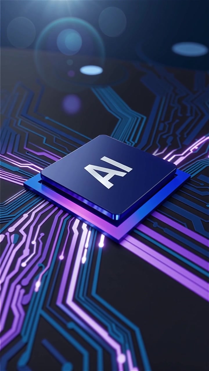 Futuristic AI Chip Motherboard Technology Background