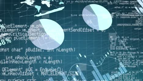 datos blancos con gráficos y gráficos sobre un fondo gris