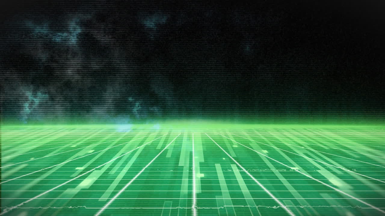 빛나는 초록색 빛의 트레일이 끊임없는 루프로 움직이는 애니메이션