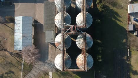 Drone-footage-flying-over-old-abandoned-factory-containers-in-Nyirbator,-Hungary,-Europe-Recorded-with-a-Dji-spark-1080p-30fps