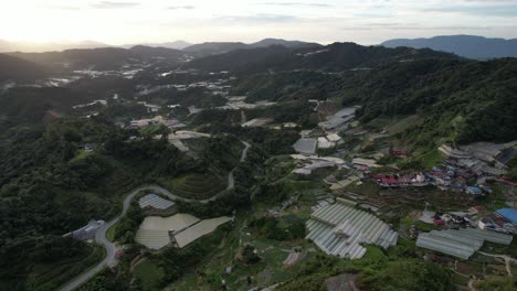 general landscape view of the brinchang district within the cameron highlands area of malaysia