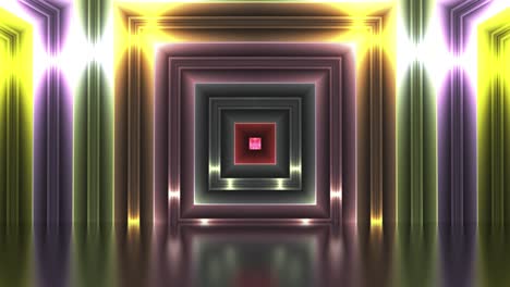 túnel de neón brillante y abstracto