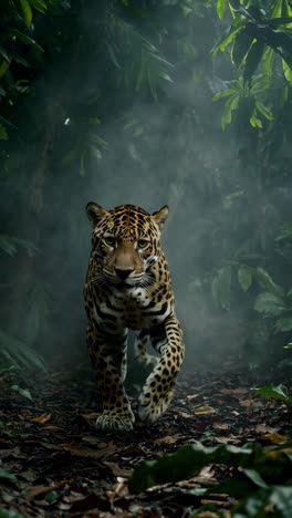 jaguar in a misty jungle