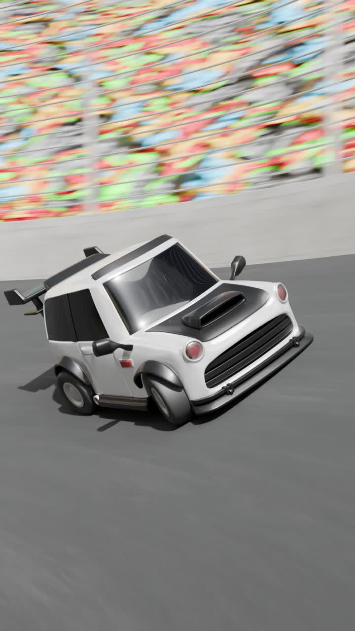 Cartoon car racing on a track