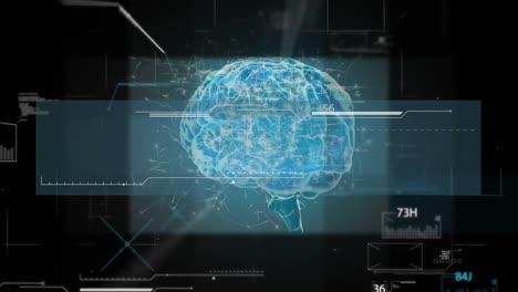 holograma del cerebro azul