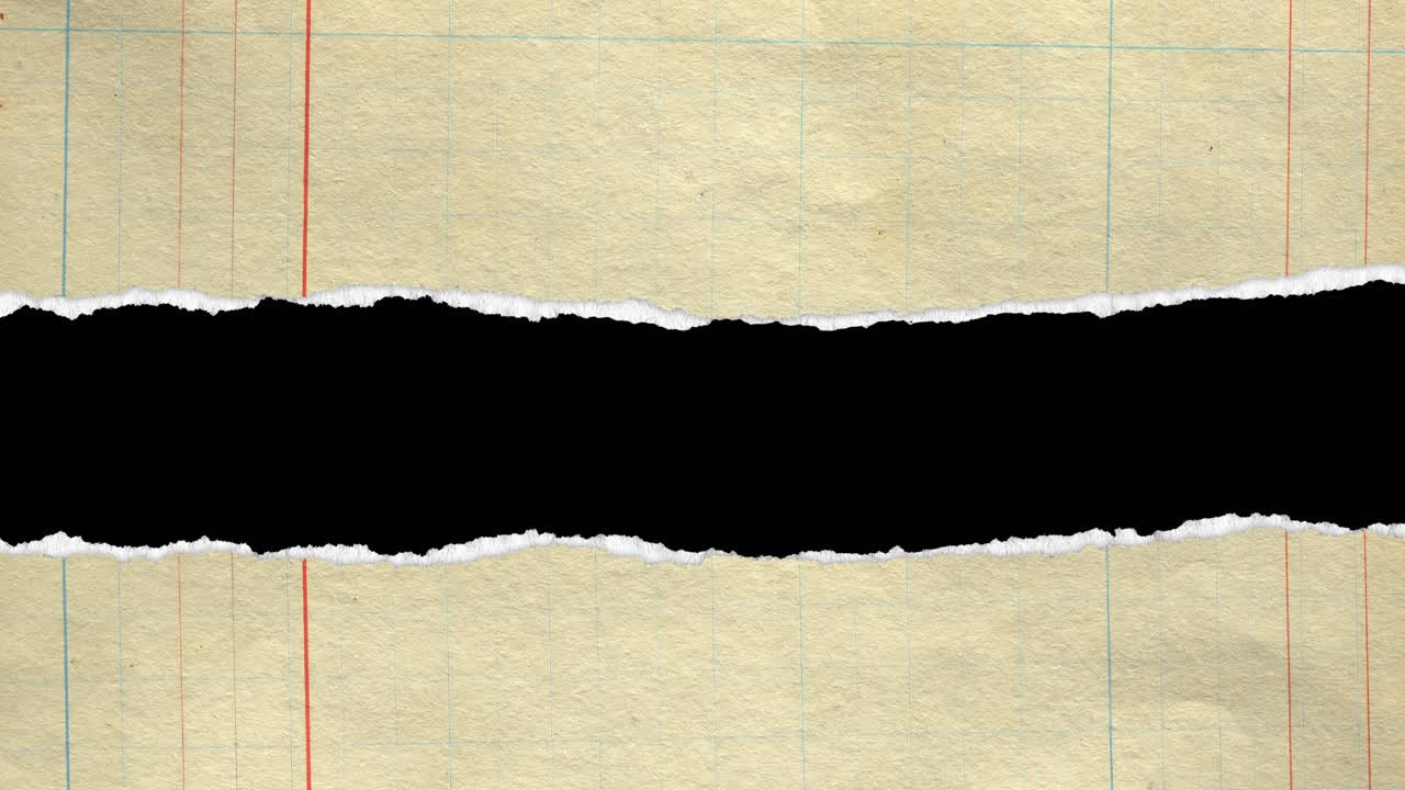 Vintage Ledger Paper Tearing and Transitioning to a Full Sheet