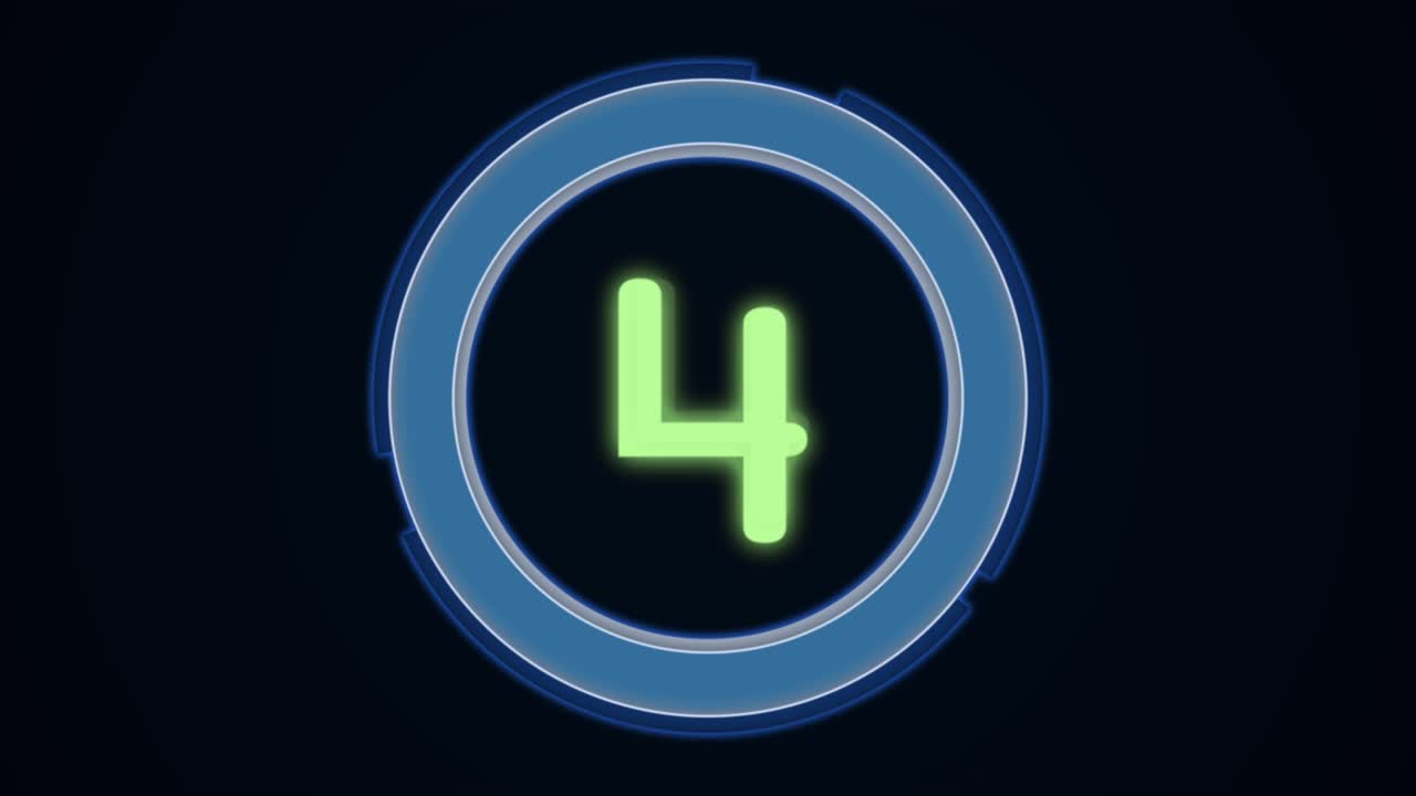 Digital blue film countdown in futuristic style