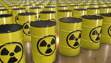 rows of radioactive chemistry barrels. stock video