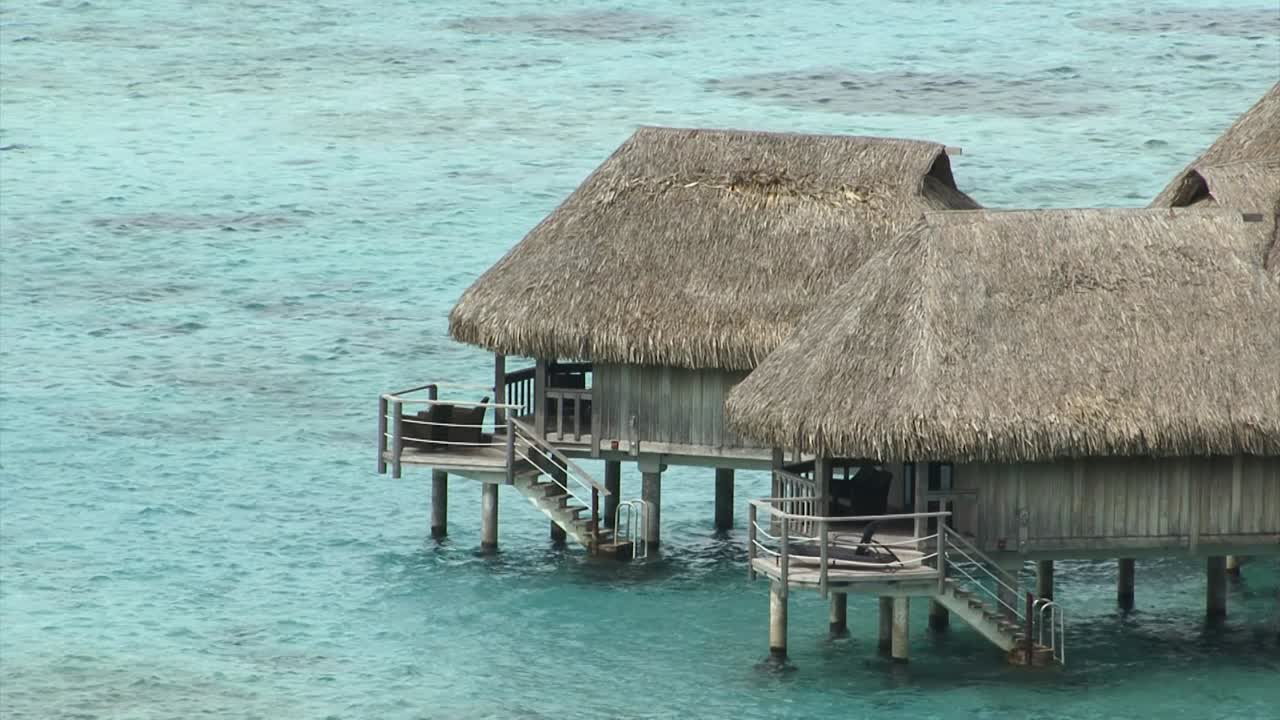 Overwater houses in Moorea, French Polynesia
