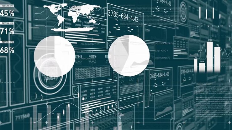 Animation of statistics and financial data processing