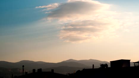 clouds over the city and the mountains. izmir turkey.