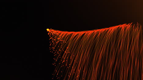 orange light trails melting against against black background