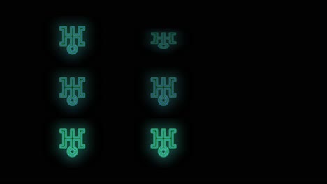 patrón de icono verde de japón con luz led en estilo club