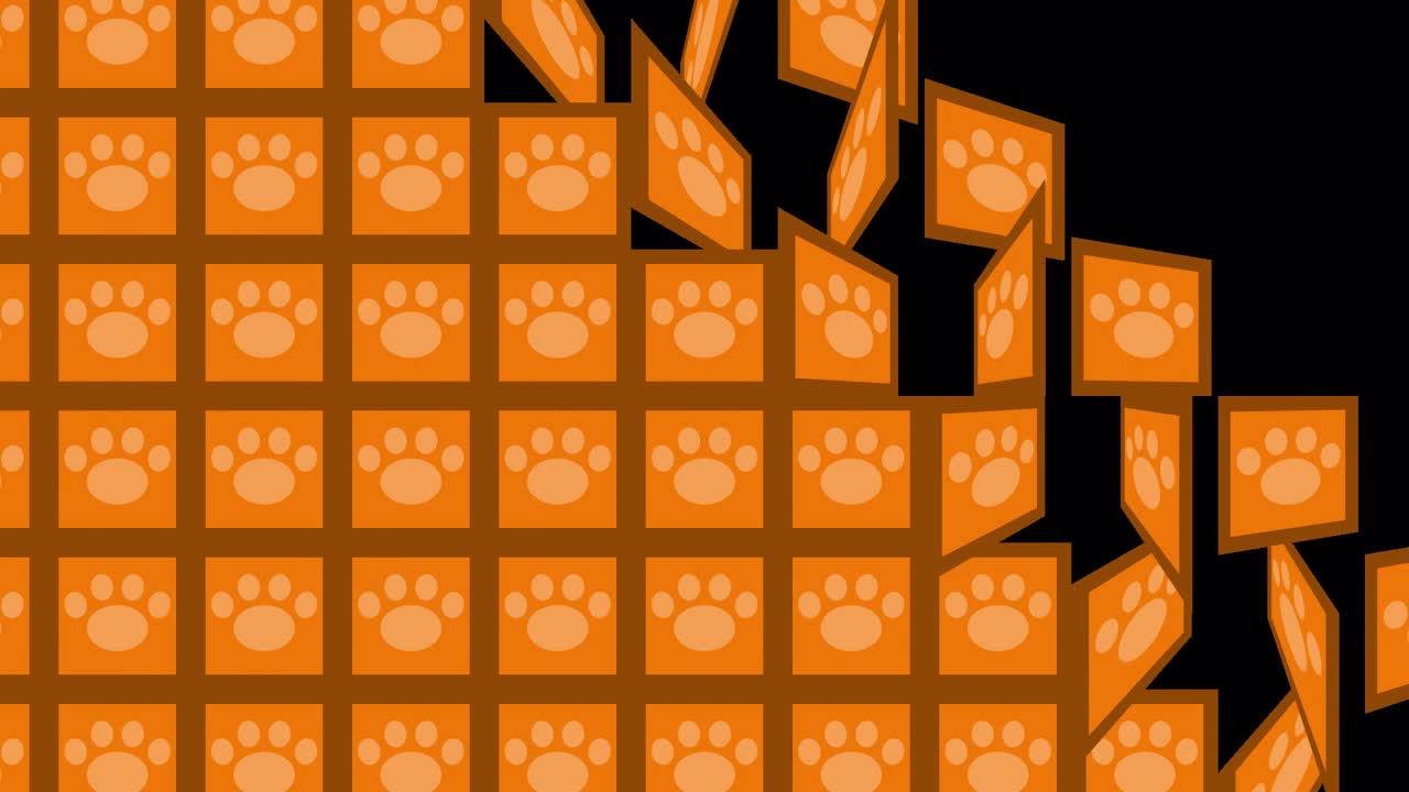 Orange Paw Print Pattern