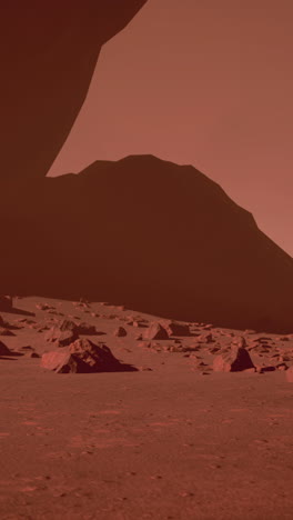 a martian landscape: red desert with mountains and rocks