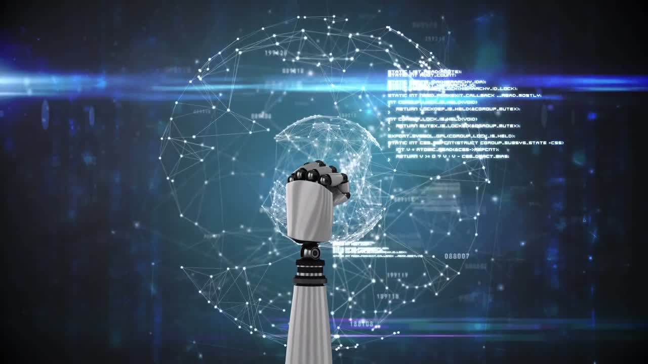 연결된 선과 점으로 로 ⁇  팔의 애니메이션