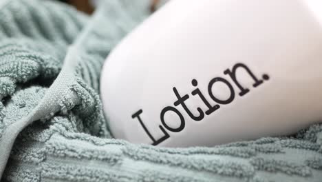 lotion and towel
