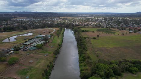 equestrian facility and parks on the banks of logan river in loganlea, queensland, australia