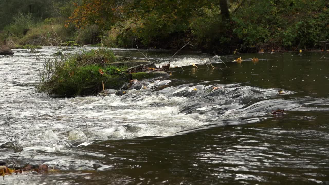 La rivière est en crue suite à de fortes pluies