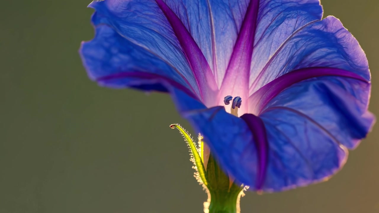 Timelapse av en blå blomman för dagen som stänger sig