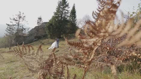 Groom-with-bride-in-the-park.-Wedding-couple.-Happy-family-in-love