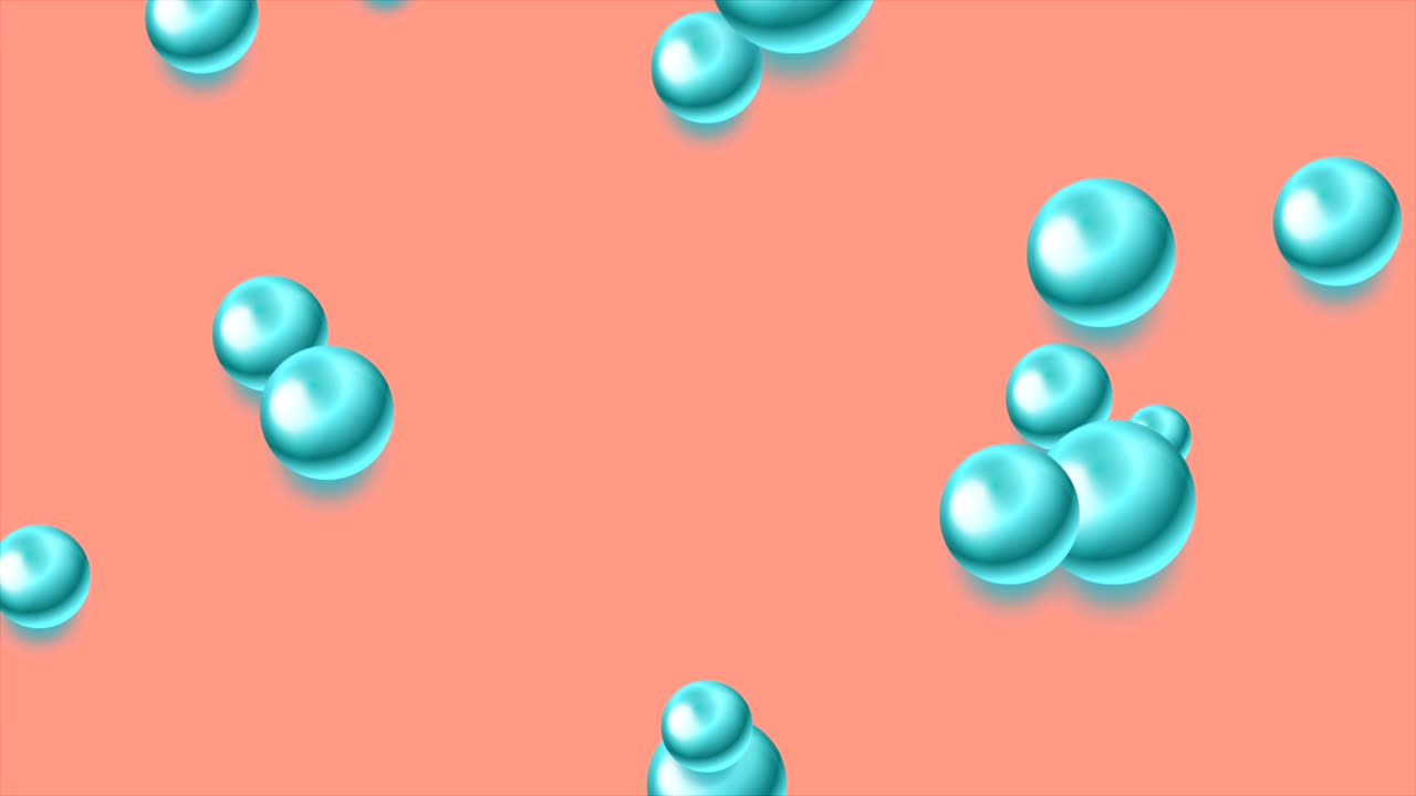 Abstract minimal pastel motion background with glossy 3d balls
