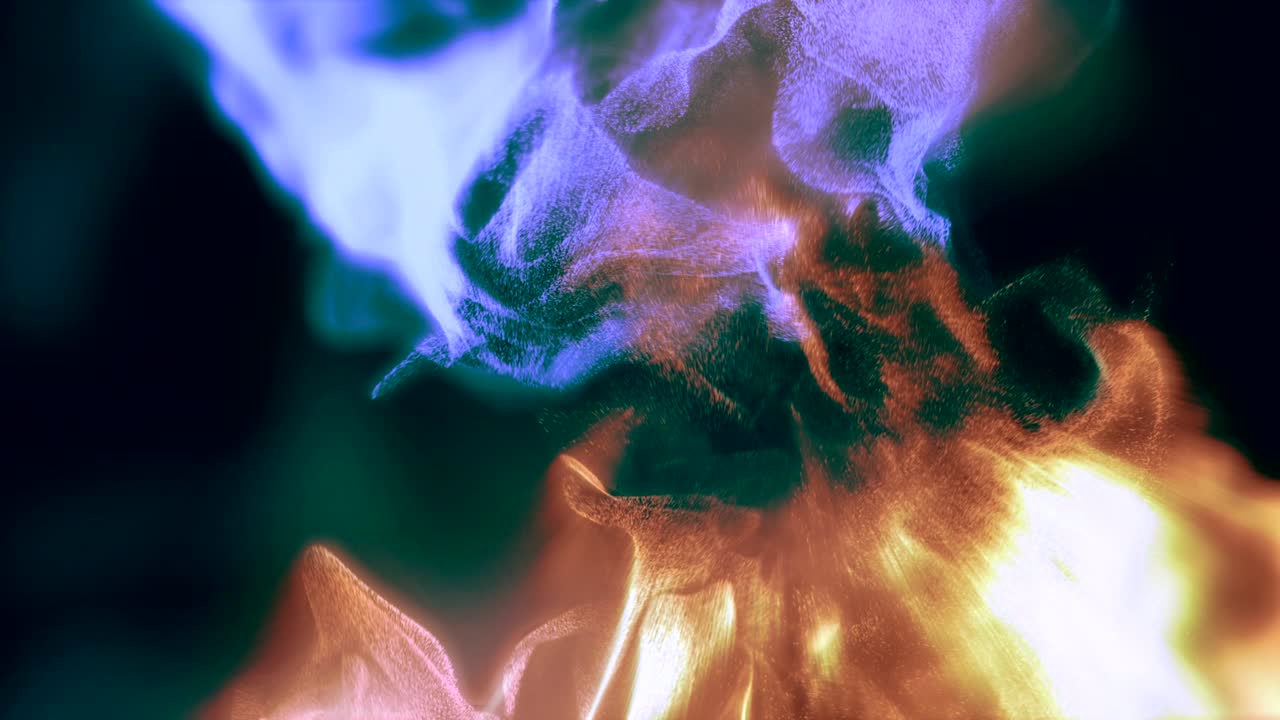 las partículas animadas emiten rayos, cg, bucle