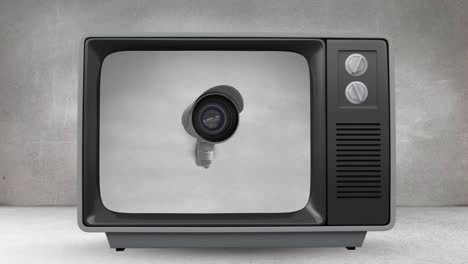 Television-showing-security-camera