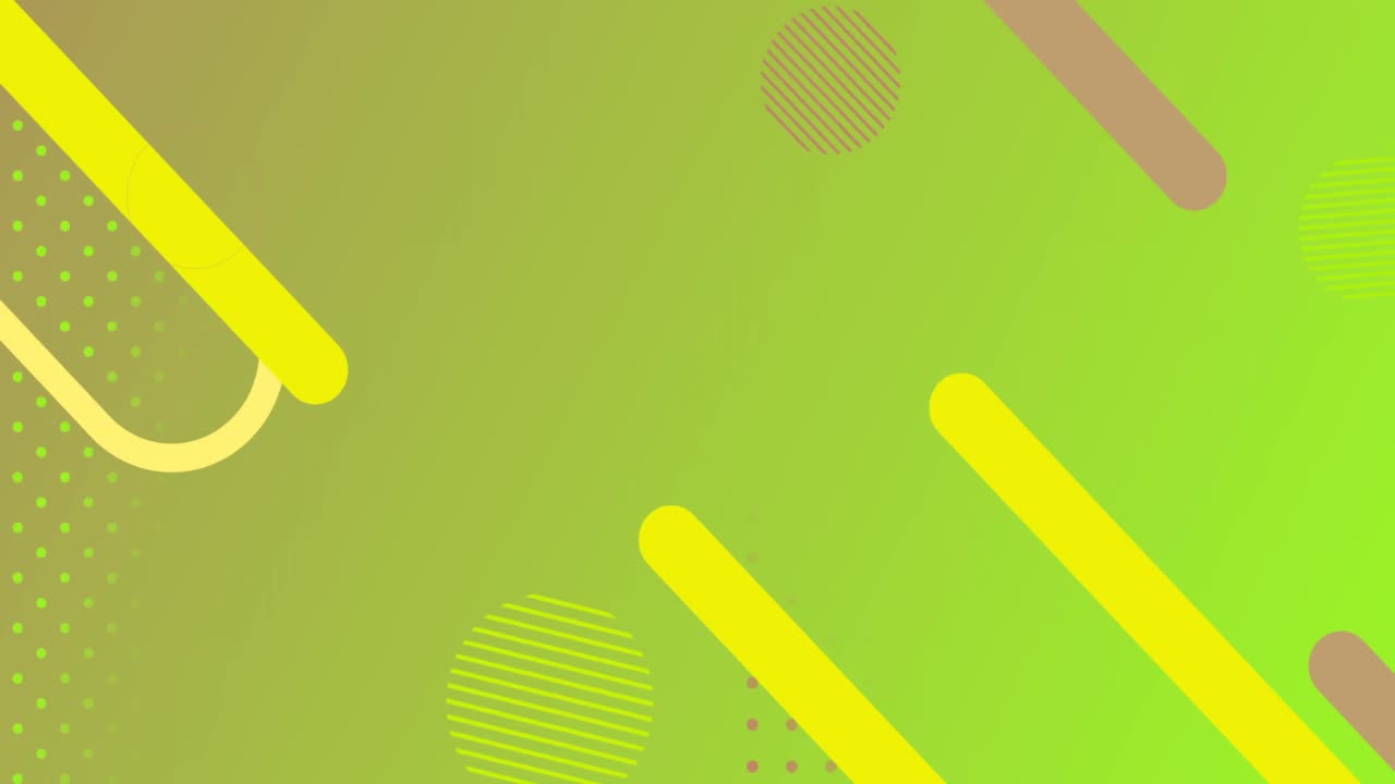 animación de formas en movimiento sobre un fondo verde.