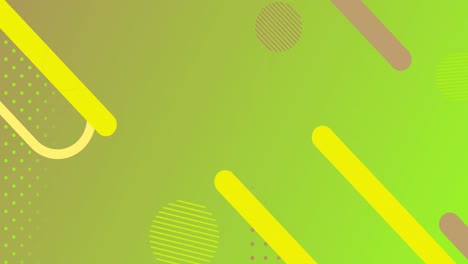 Animation-of-moving-shapes-over-green-background